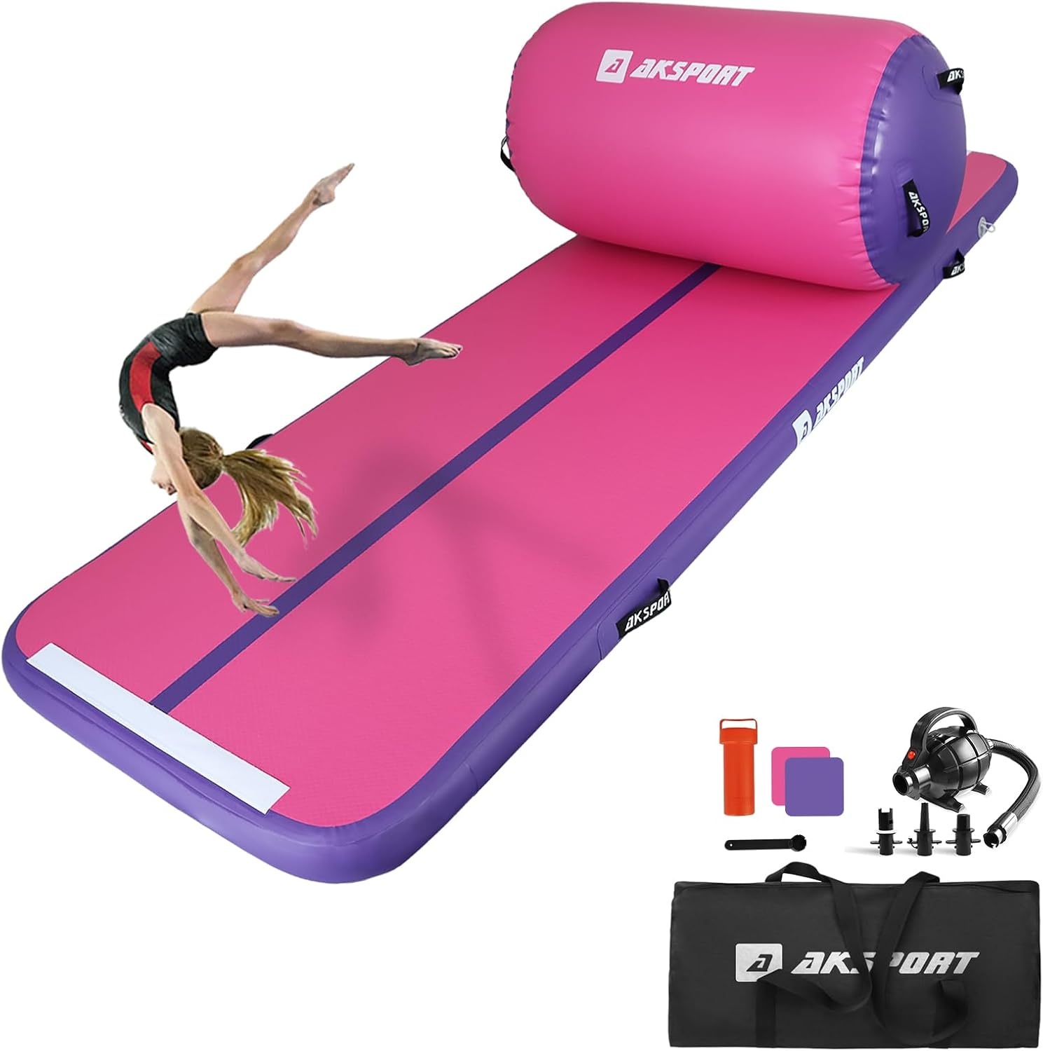 Opblaasbare Airtrack Gymnastiekmat met Air Roll & Pomp - 35% Korting