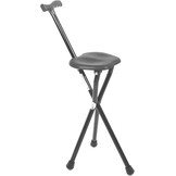 Opvouwbare Wandelstok met Zitje - 87cm - Zwart - 33% Korting