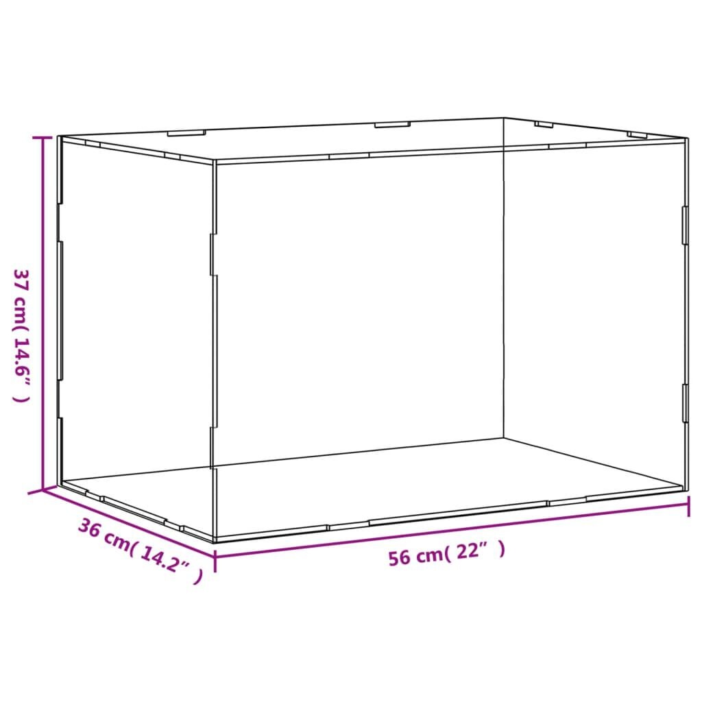 vidaXL Vitrine transparant 56x36x37 cm acryl
