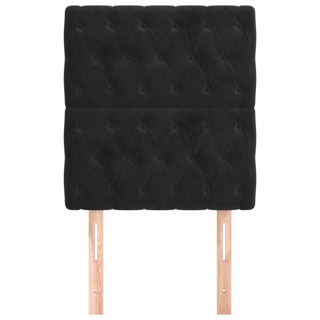 Hoofdborden Fluweel Zwart 2 stuks 80x7x78/88 cm - 71% Korting