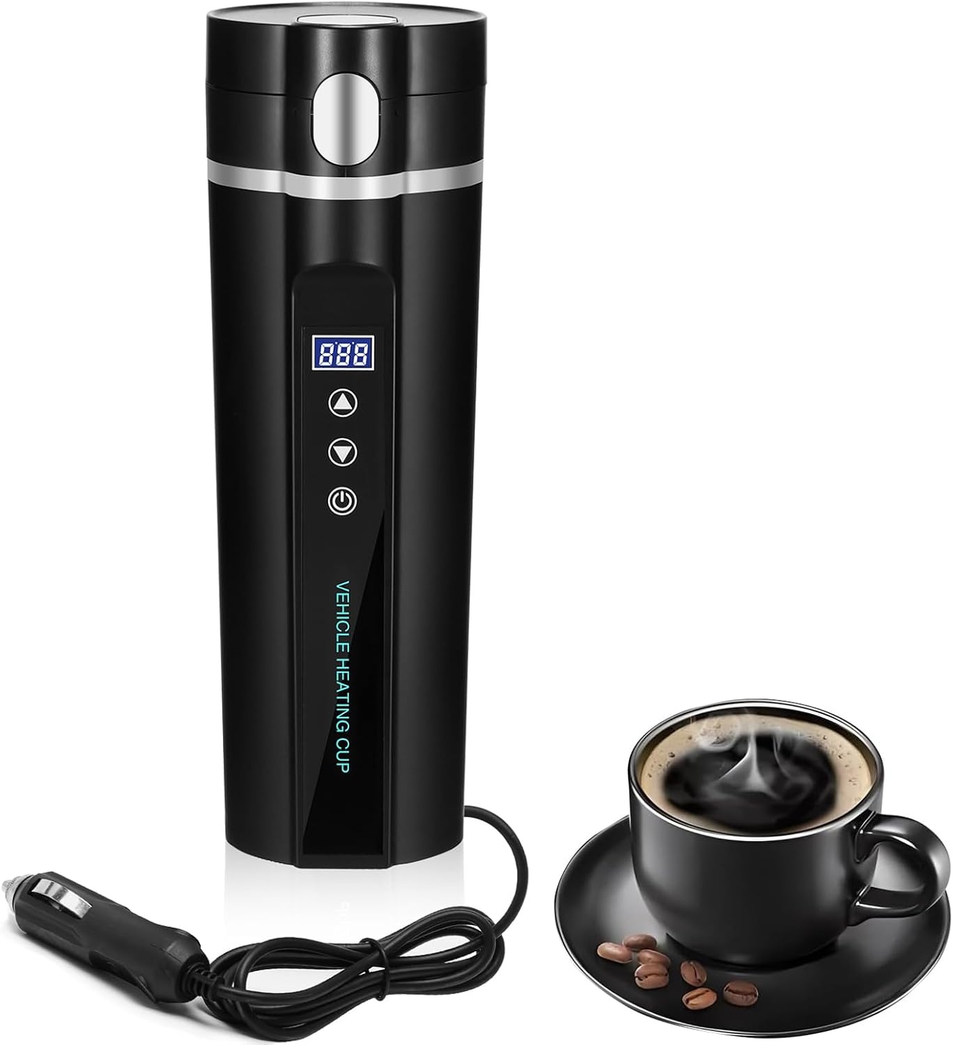 Reiswaterkoker 12V/24V - 450ml RVS met LCD & Temp.regeling