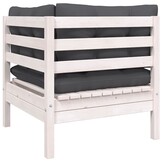 Tuinbank 2-zits Grenenhout Wit met Kussens - 35% Korting!