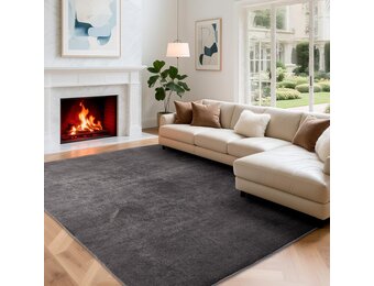 Donkergrijs Laagpolig Vloerkleed 120x170 cm - 29% Korting