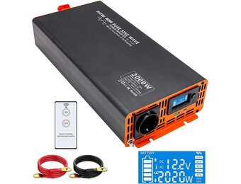 2000W Pure Sinus Omvormer 12V naar 230V voor Camper/Boot - 30% Korting