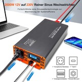 2000W Pure Sinus Omvormer 12V naar 230V voor Camper/Boot - 30% Korting