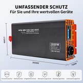2000W Pure Sinus Omvormer 12V naar 230V voor Camper/Boot - 30% Korting