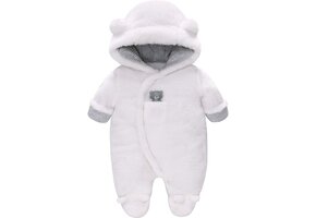 Warme Baby Romper met Capuchon | Fleece & Katoen | 0-18m | 46% Korting