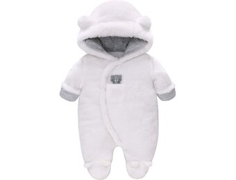 Fleece Baby Romper met Berenoren - 0-18m - 28% Korting!