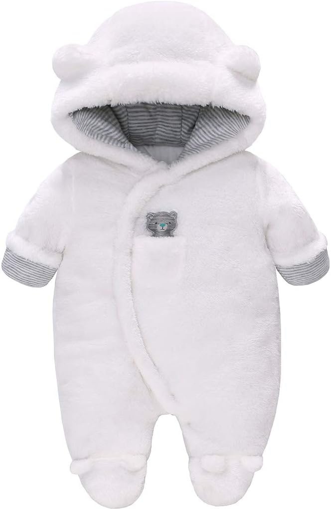 Fleece Baby Romper met Berenoren - 0-18m - 28% Korting!