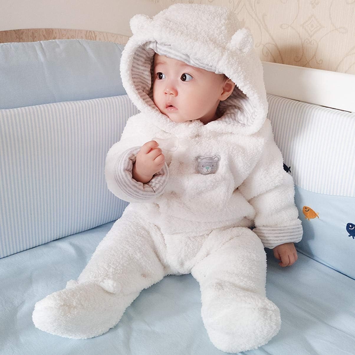 Fleece Baby Romper met Berenoren - 0-18m - 28% Korting!