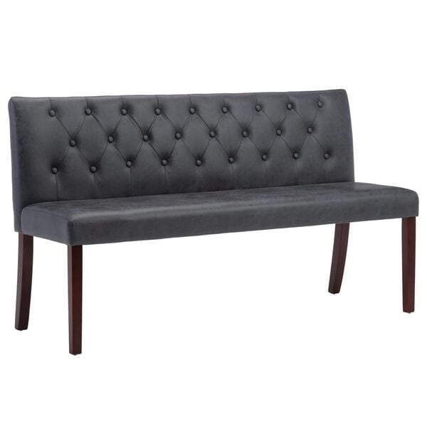 Bankje Kunstsuède Grijs 148,5 cm - 60% Korting!