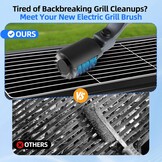 Elektrische Grillborstel Grijs - RVS Kop, 3 Snelheden
