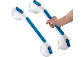 Douchegreep met Zuignap - 43cm - 110kg - Blauw (2 stuks)