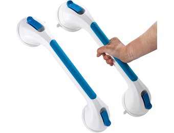 Douchegreep met Zuignap - Veilig & Zonder Boren - 43cm Blauw (2 stuks) - 29% Korting