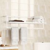 Handdoekenrek IJzer Wit 95x25x22 cm - 47% Korting