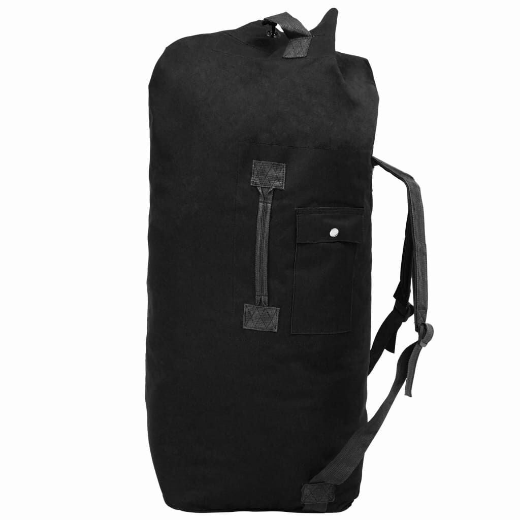 Legerstijl Plunjezak 85L Zwart - 29% Korting!