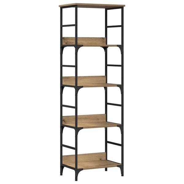 vidaXL Boekenrek 50x33x153 cm - Artisanaal Eikenhout & Staal - 34% Korting