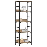 vidaXL Boekenrek 50x33x153 cm - Artisanaal Eikenhout & Staal - 34% Korting