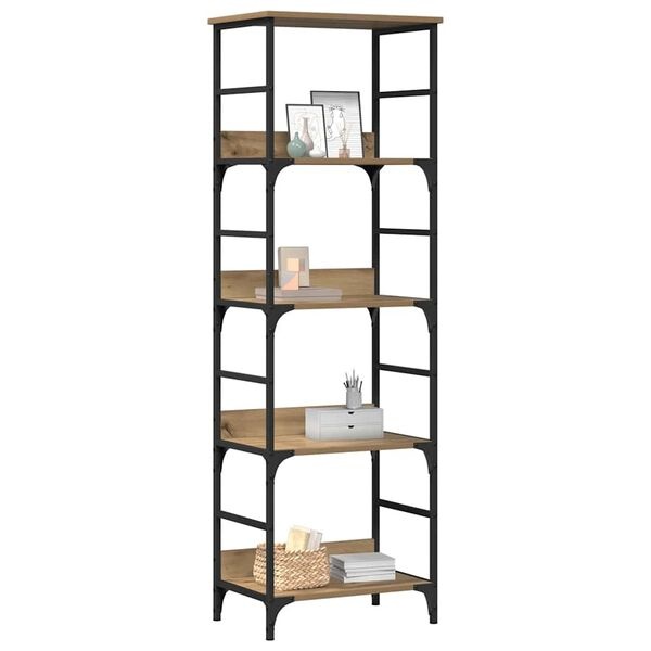 vidaXL Boekenrek 50x33x153 cm - Artisanaal Eikenhout & Staal - 34% Korting