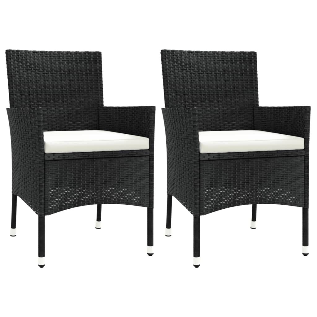 VidaXL Tuinstoelen met Kussens - 2 st. Zwart Polyrotan (34% Korting)