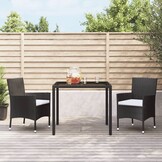VidaXL Tuinstoelen met Kussens - 2 st. Zwart Polyrotan (34% Korting)
