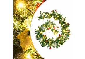vidaXL Kerstslinger met LED-lampjes - 2,7m PVC Groen (39% Korting)