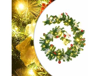 vidaXL Kerstslinger met LED-lampjes 2,7 m PVC groen