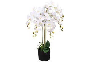 Levenschte Kunstorchidee met Pot - 75 cm Wit - 46% Korting