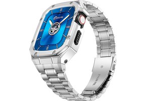 Zilverkleurige Roestvrij Staal Horlogeband & Behuizing voor Apple Watch (42/44mm) - 41% Korting