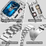 Horlogeband & Behuizing Apple Watch 42/44mm Zilver Roestvrij Staal - 55% Korting