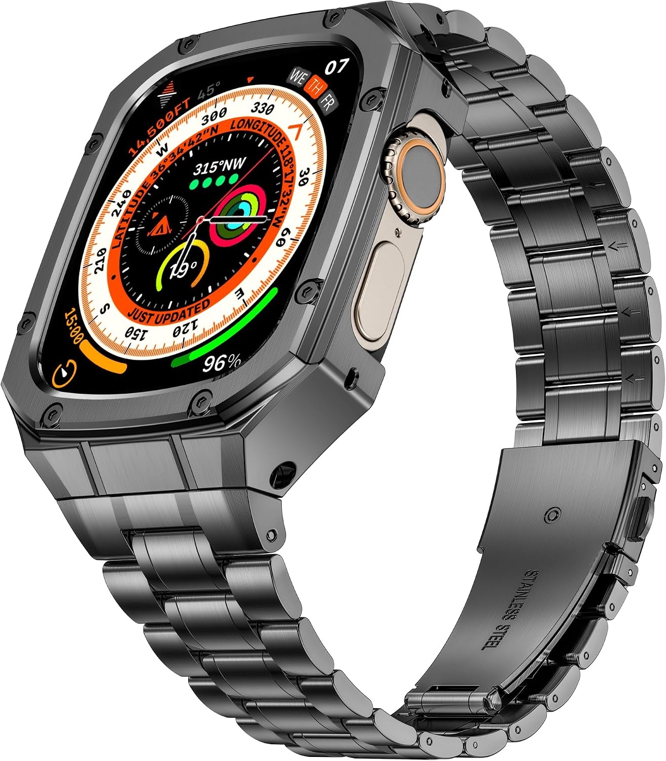 Horlogeband & Behuizing Apple Watch 42/44mm Zilver Roestvrij Staal - 55% Korting