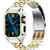 Apple Watch Band Staal met Hoes Zwart 44/42mm - 56% Korting