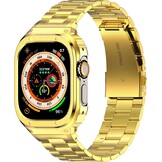 Apple Watch Band Staal met Hoes Zwart 44/42mm - 56% Korting