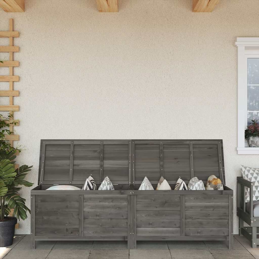 VidaXL Tuinbox Massief Vurenhout Antraciet 198,5cm - 35% Korting!