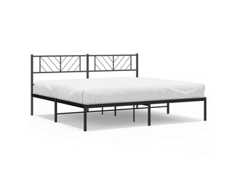 VidaXL Metaal Bedframe met Hoofdbord Zwart 200x200cm - 35% Korting!