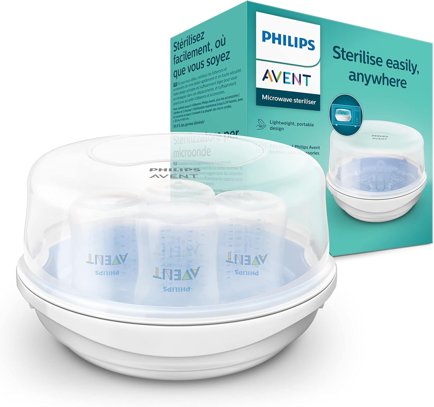 Magnetron Sterilisator Babyflessen - Steriliseert in 2 Min - Doodt 99,9% Bacteriën - Compact