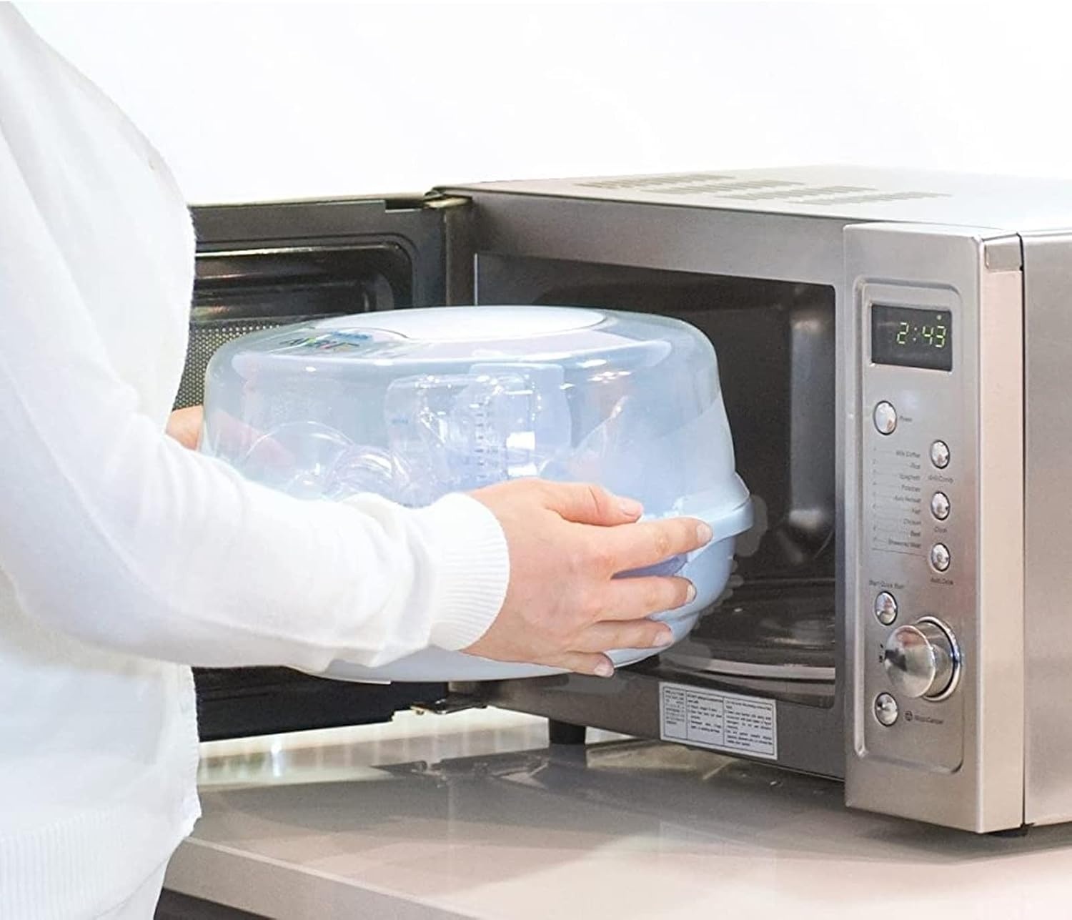 Magnetron Sterilisator Babyflessen - Steriliseert in 2 Min - Doodt 99,9% Bacteriën - Compact