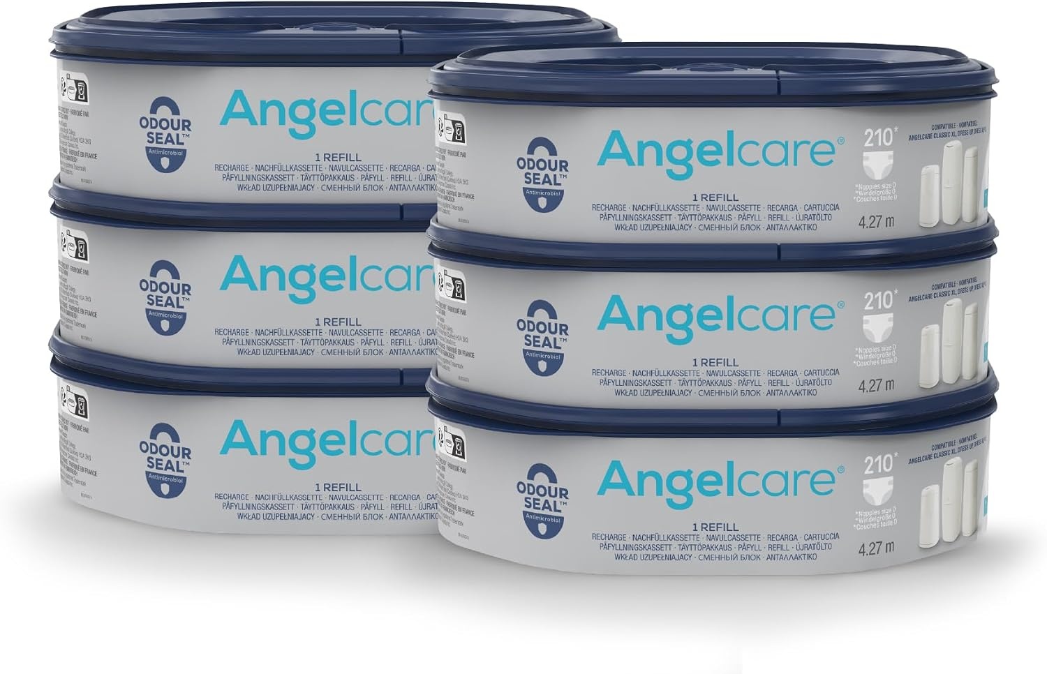6x Luieremmer Navulcassetten Angelcare - Geurvrij & Antibacterieel