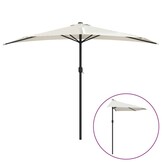 Halve Balkonparasol Zandkleurig - 300x155cm - 34% Korting!