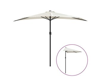Halve Balkonparasol Zandkleurig - 300x155cm - 34% Korting!