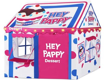 Kinder Speeltent Kasteel 123x100x123cm - Binnen & Buiten - met Speelset, Ramen, Verlichting & Ballonnen (28% Korting!)