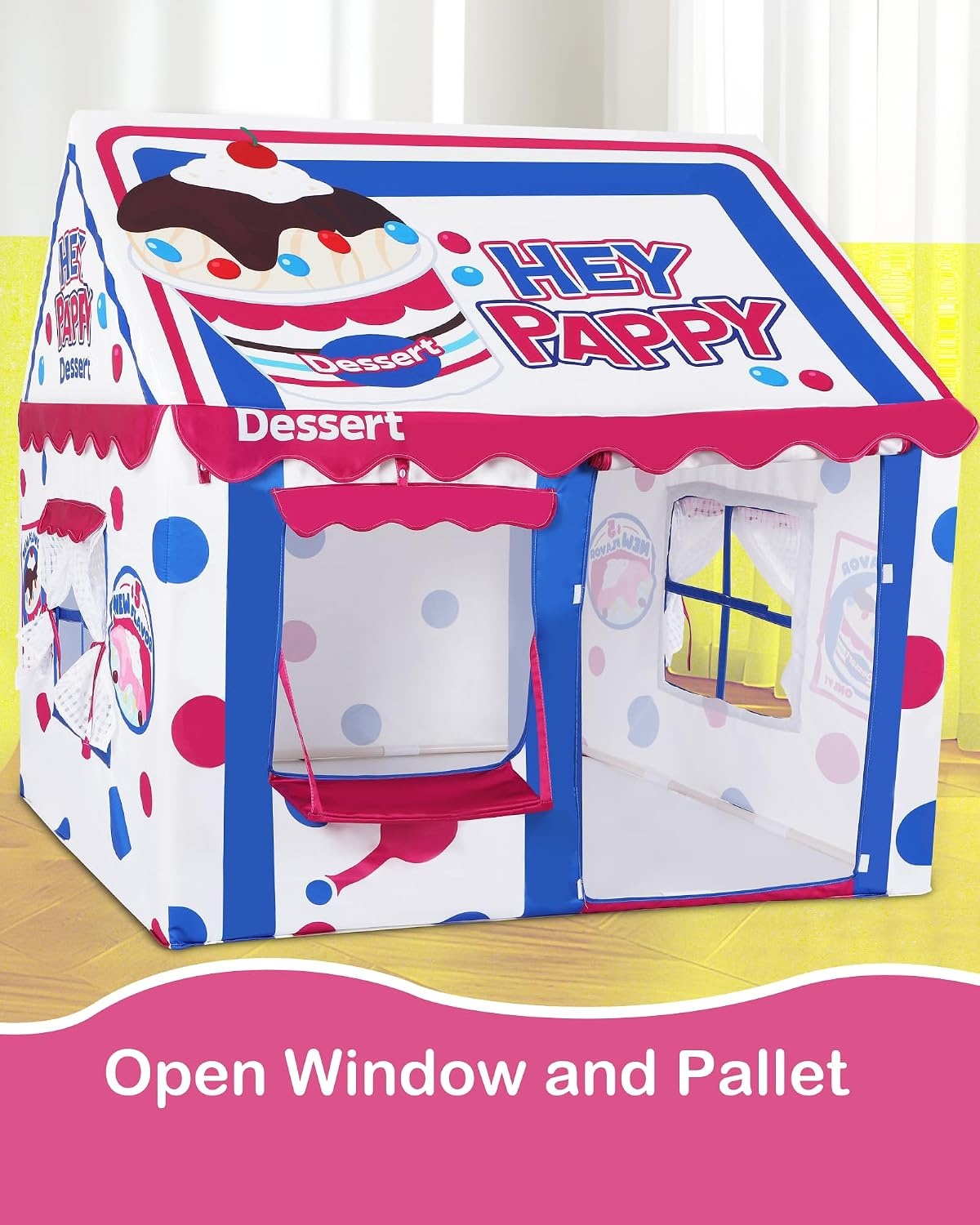 Speeltent Kasteel met Speelset, Verlichting & Ballonnen - 123x100x123cm - 55% Korting!