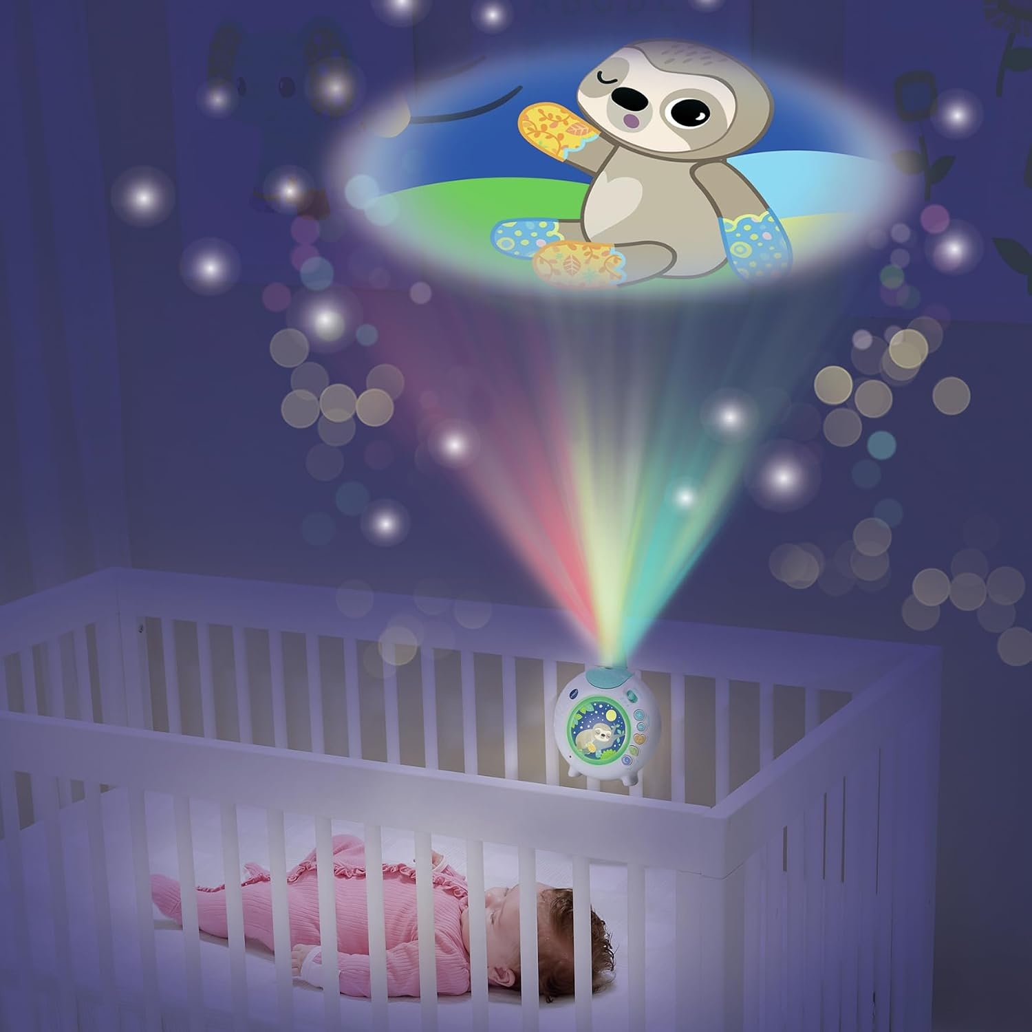 Babynachtlampje Muzikaal Blauw met Sterrenprojectie & Witte Geluiden - 27% Korting