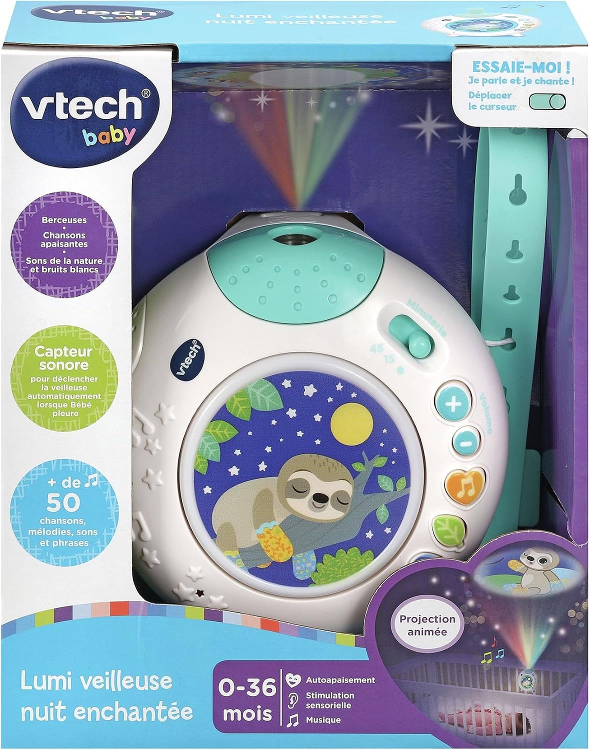 Babynachtlampje Muzikaal Blauw met Sterrenprojectie & Witte Geluiden - 27% Korting