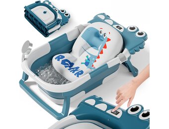 Opvouwbaar Babybadje Groen | Incl. Thermometer & Badkussen | 0-3 Jaar | 29% Korting