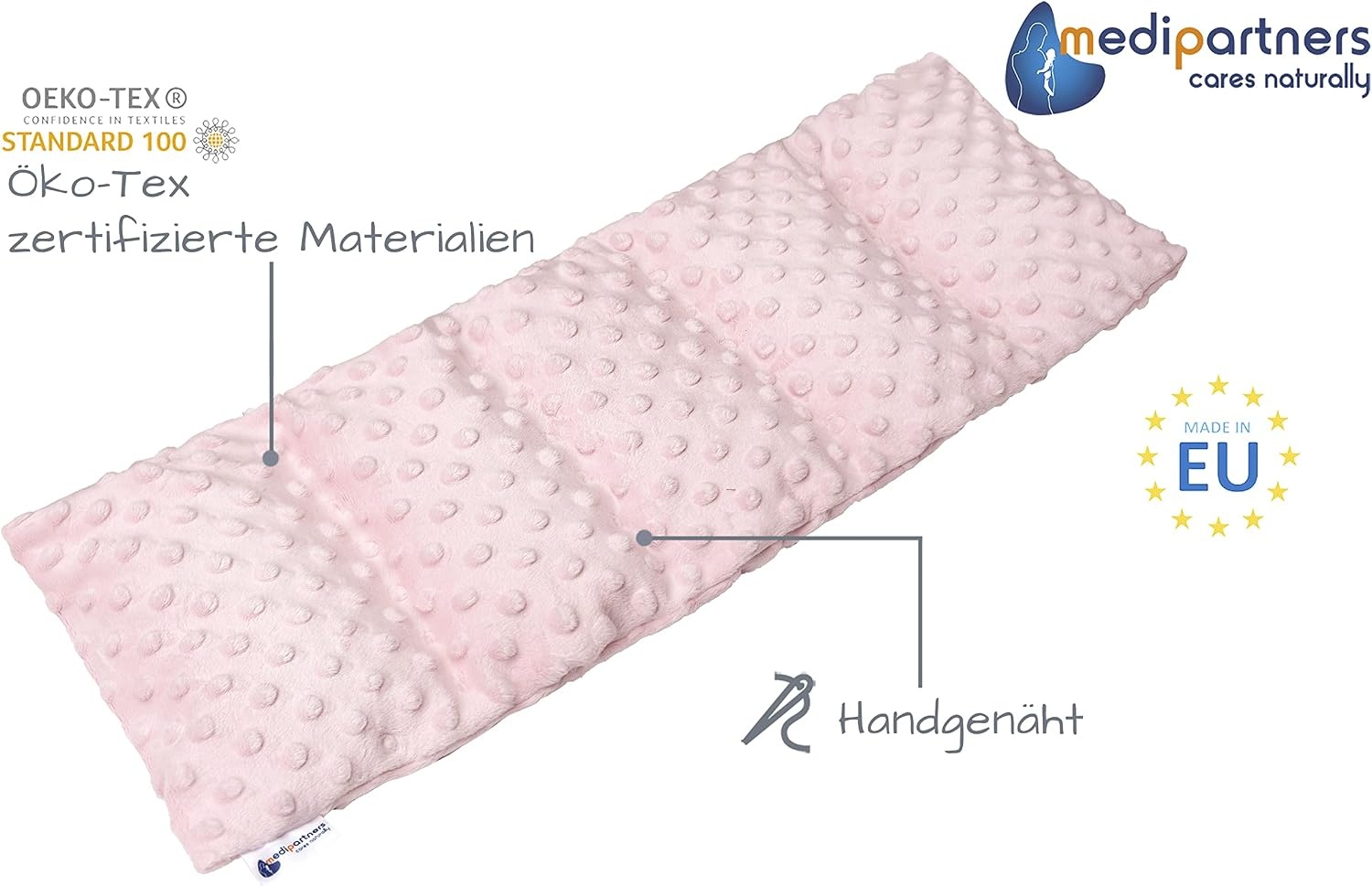 Kersenpitkussen 60x20 cm voor Warmte/Koudetherapie | Wasbare Minky Hoes (54% Korting)