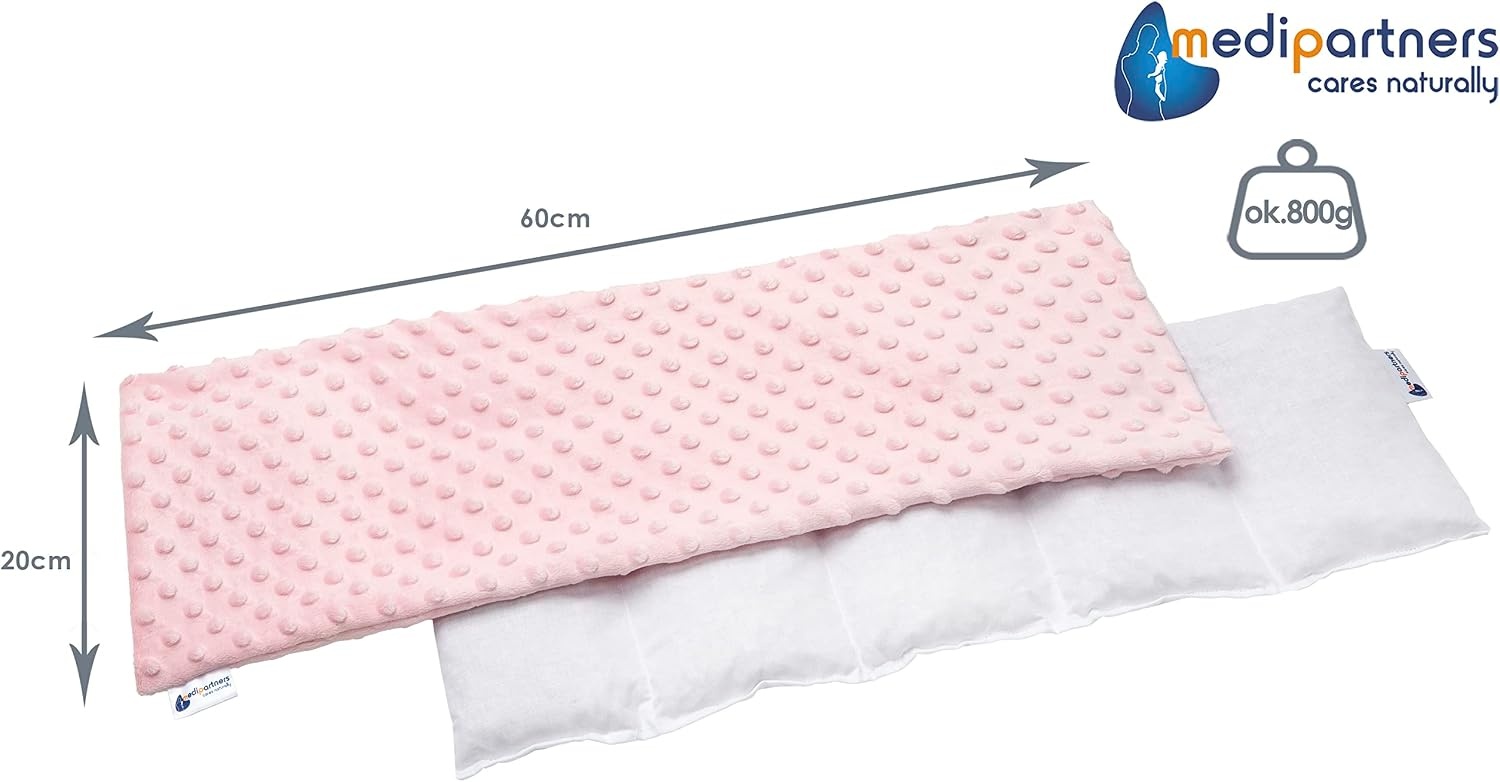Kersenpitkussen 60x20 cm voor Warmte/Koudetherapie | Wasbare Minky Hoes (54% Korting)