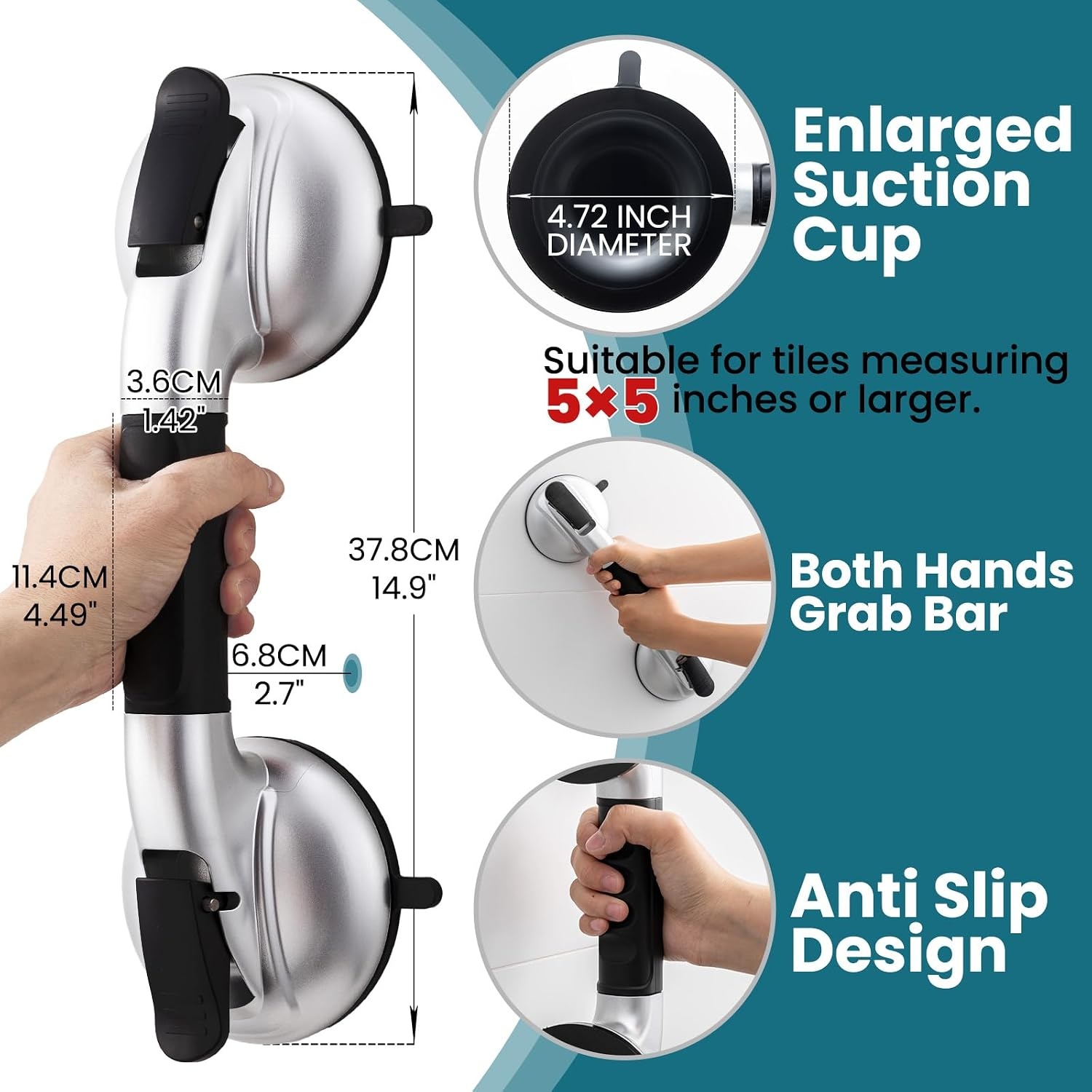 Zuignap Handgreep Badkamer Douche Toilet Zwart - 57% Korting