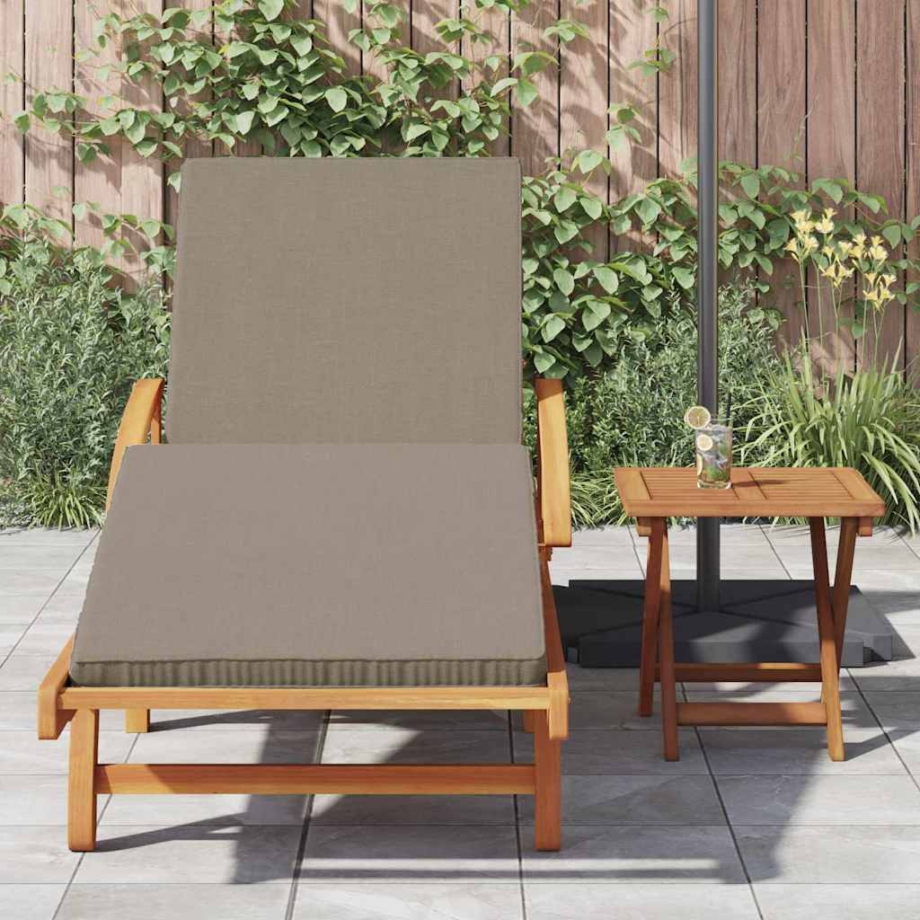 VidaXL Ligstoel met Kussen - Massief Acaciahout - Taupe - 55% Korting!