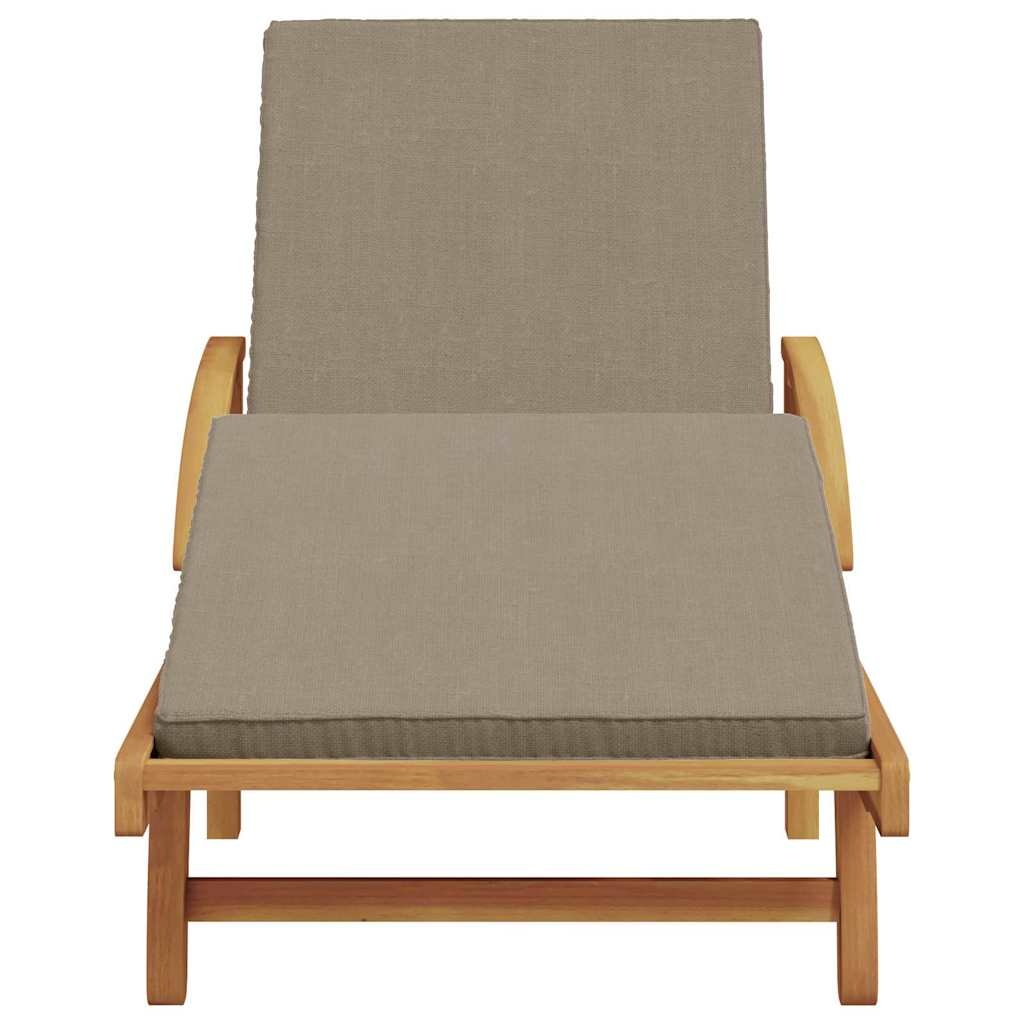 VidaXL Ligstoel met Kussen - Massief Acaciahout - Taupe - 55% Korting!